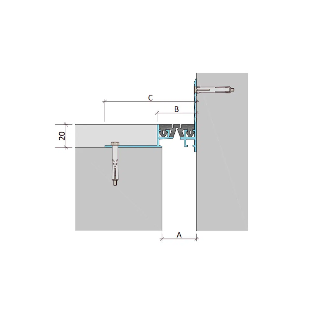 DSHV-20 corner installation diagram