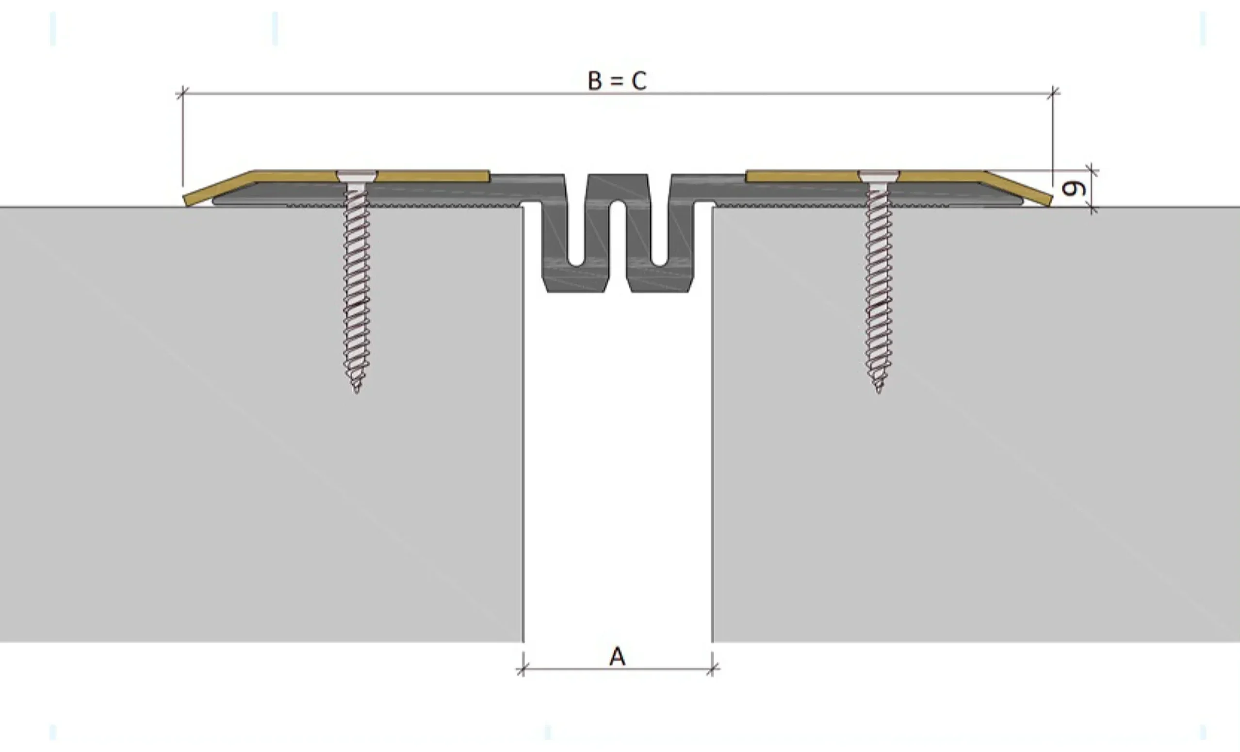 Installation diagram of AQUASTOP® DPS expansion joint device