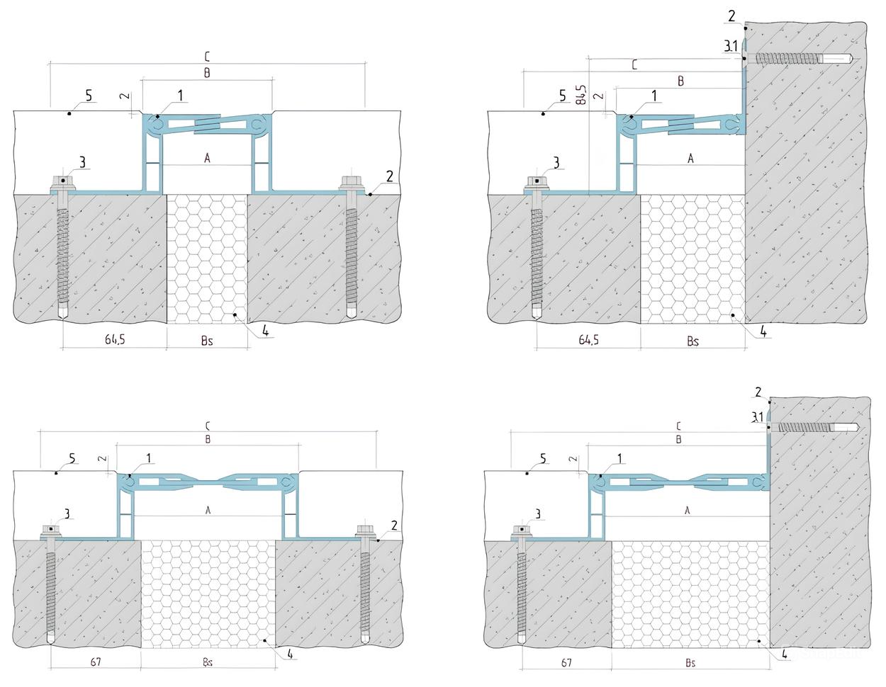 Installation diagram of AQUASTOP® DSHA expansion joint device