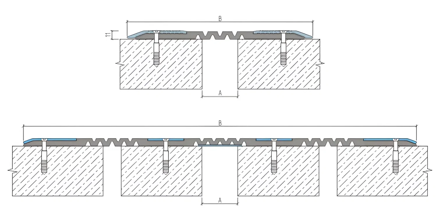 Installation diagram of AQUASTOP® DPP expansion joint device