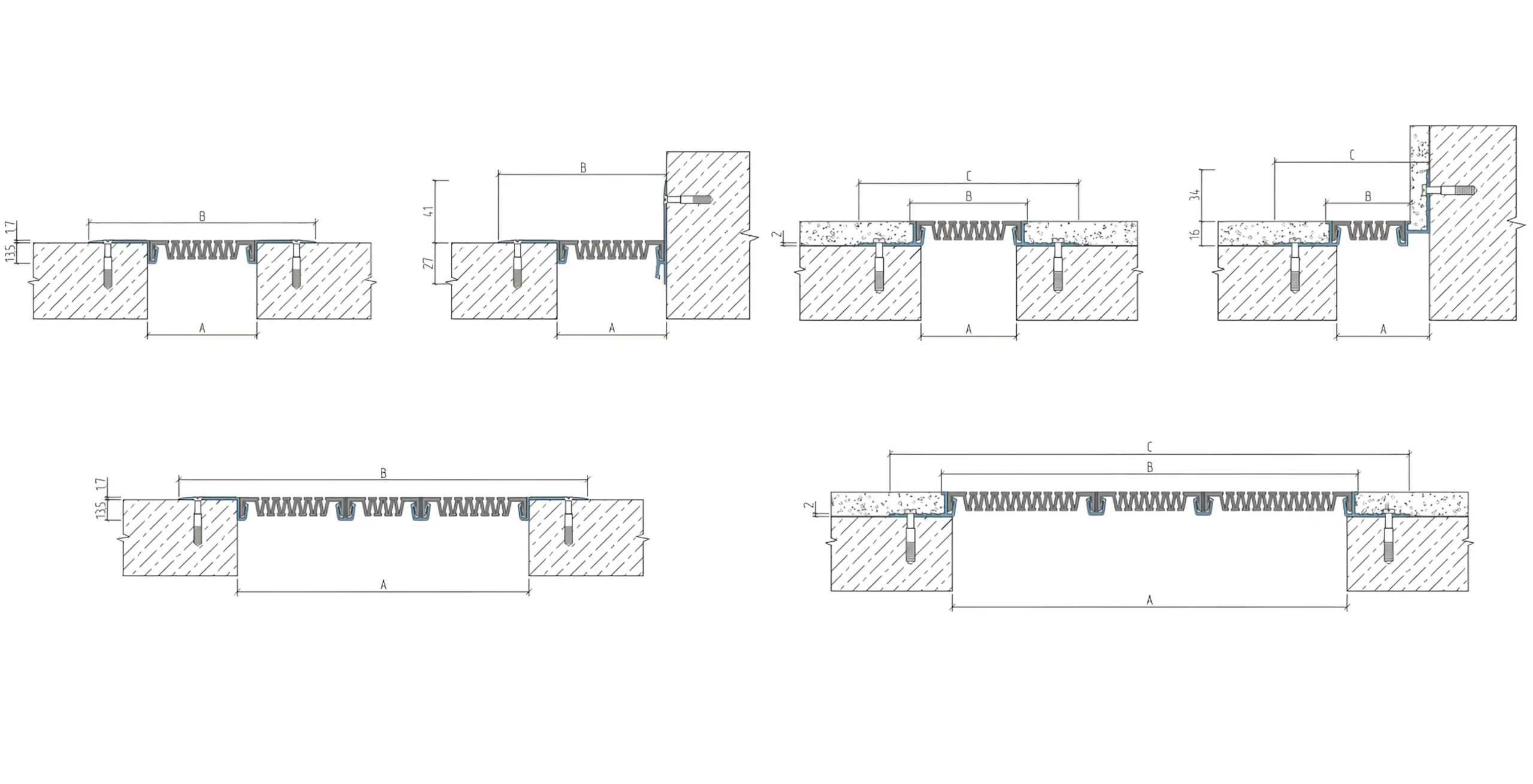 Installation diagram of AQUASTOP® DSHC expansion joint device