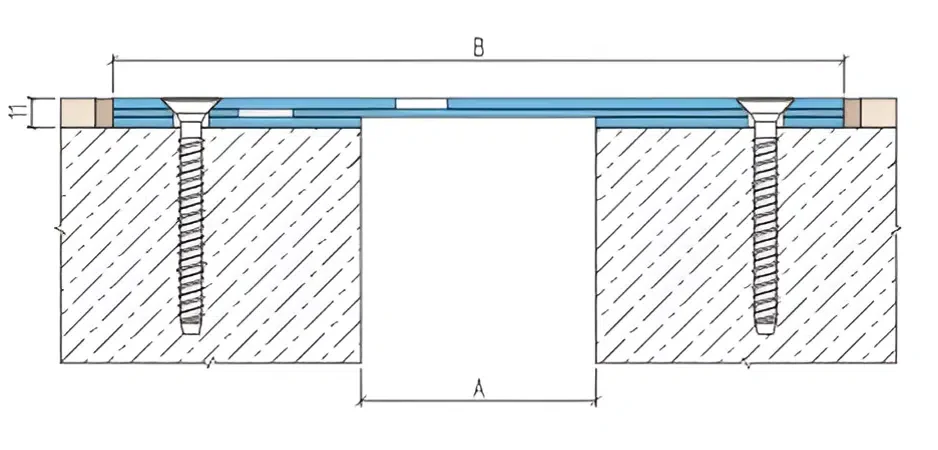 Installation diagram of AQUASTOP® DVS expansion joint device